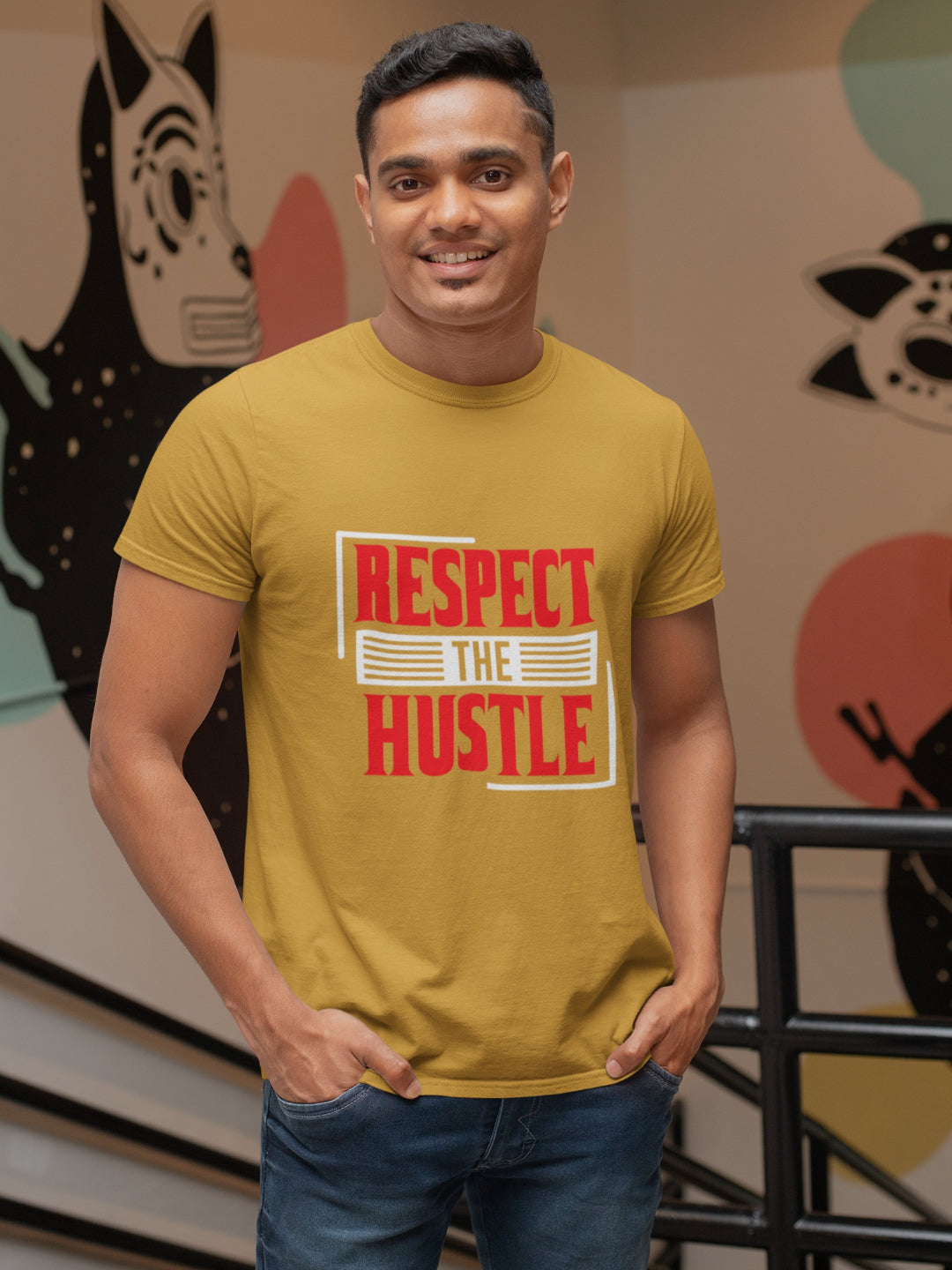 Respect The Hustle Men's Printed T-shirt