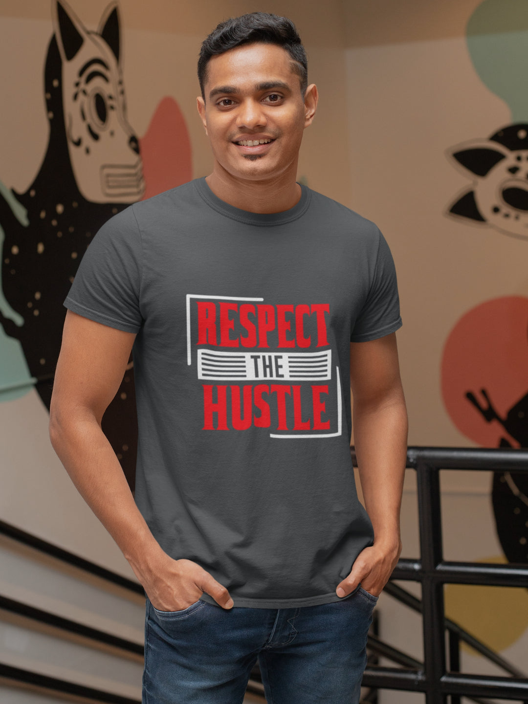Respect The Hustle Men's Printed T-shirt