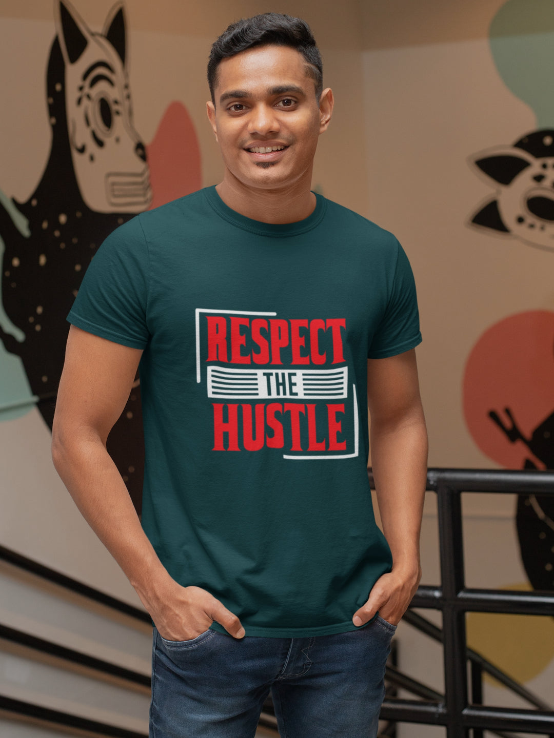 Respect The Hustle Men's Printed T-shirt