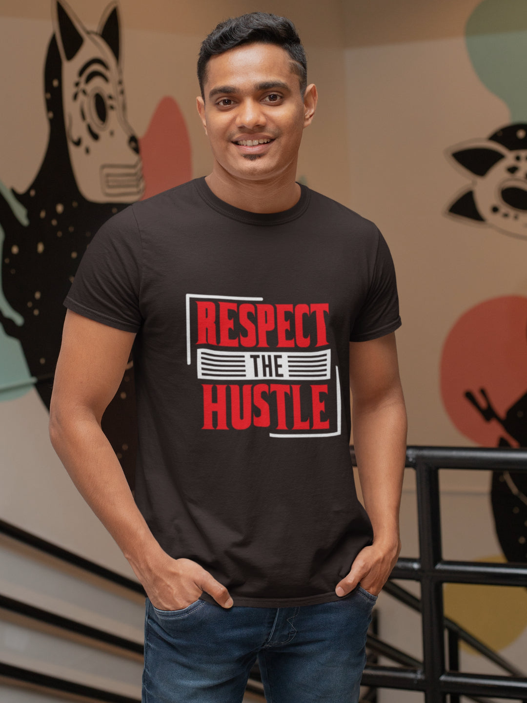 Respect The Hustle Men's Printed T-shirt