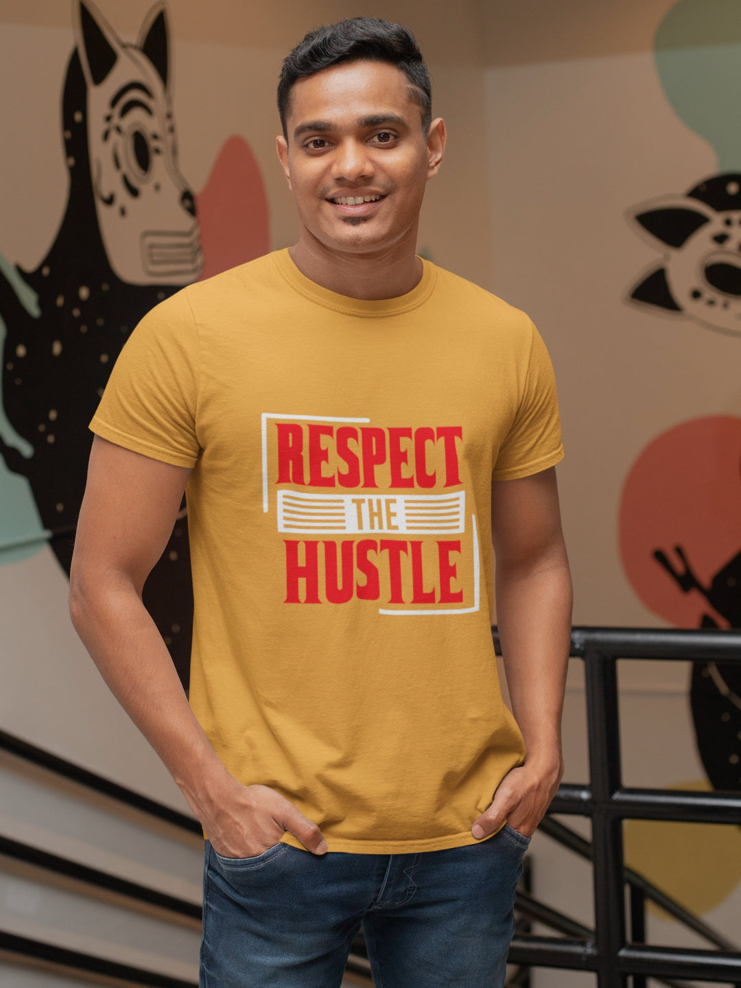 Respect The Hustle Men's Printed T-shirt