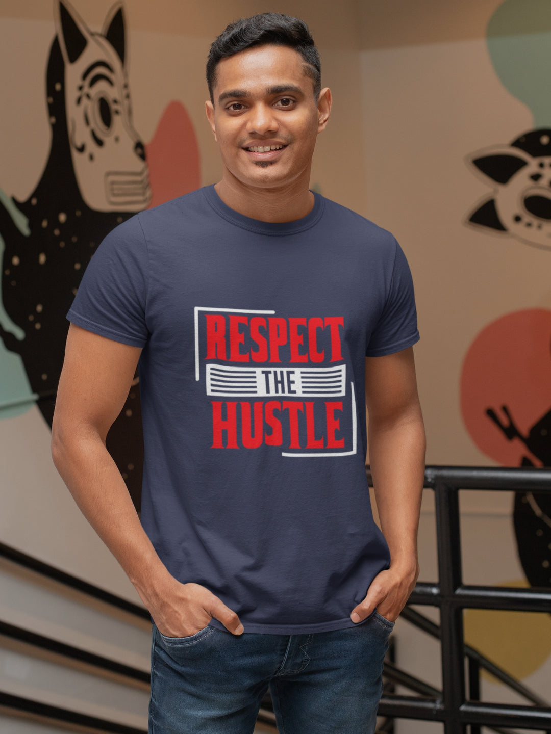 Respect The Hustle Men's Printed T-shirt