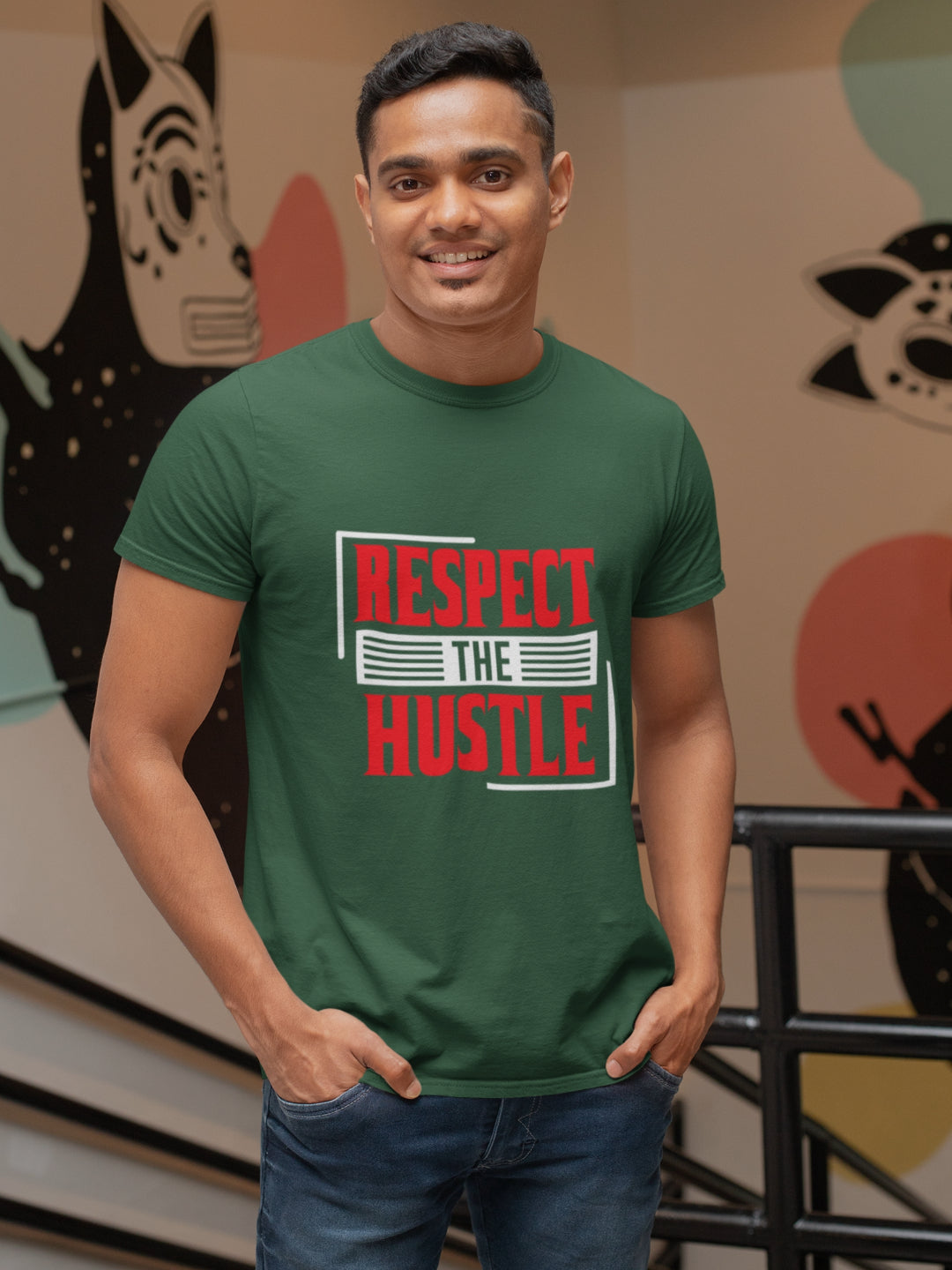 Respect The Hustle Men's Printed T-shirt