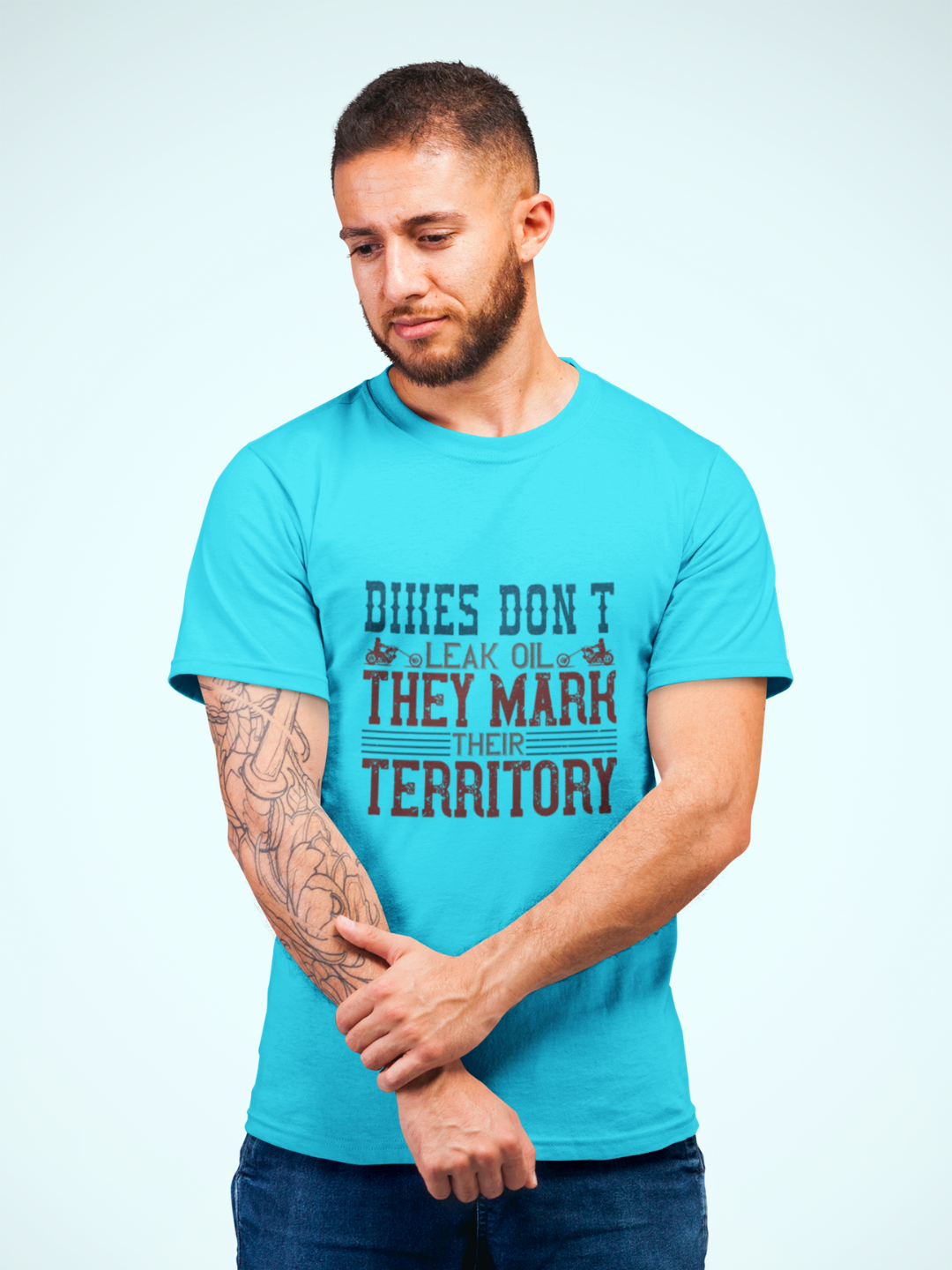 Bikes Don't Leak Oil They Mark Their Territory Men's Printed T-shirt