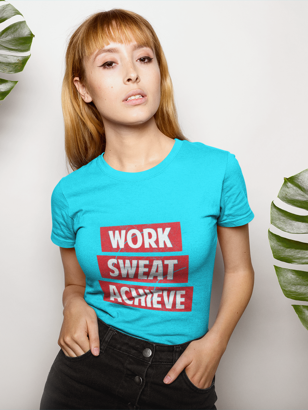 Work Sweat Achieve Women's Printed T-shirt