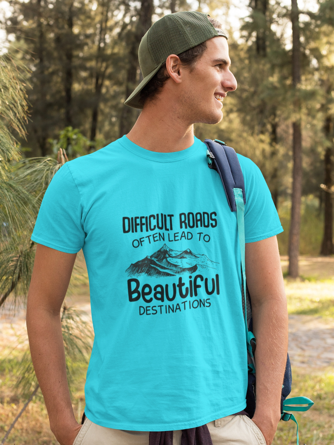 Difficult Roads Often Lead To Beautiful Destinations Men's Printed T-shirt