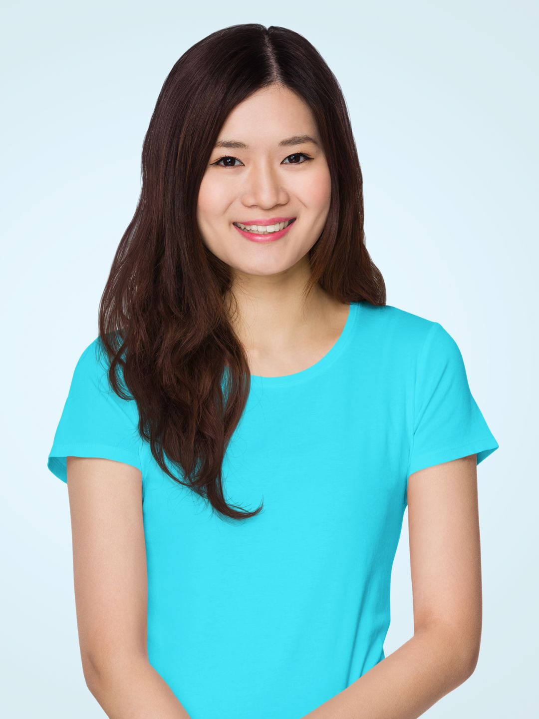 Sky Blue Women’s Round Neck Half Sleeves Plain T-shirt - 