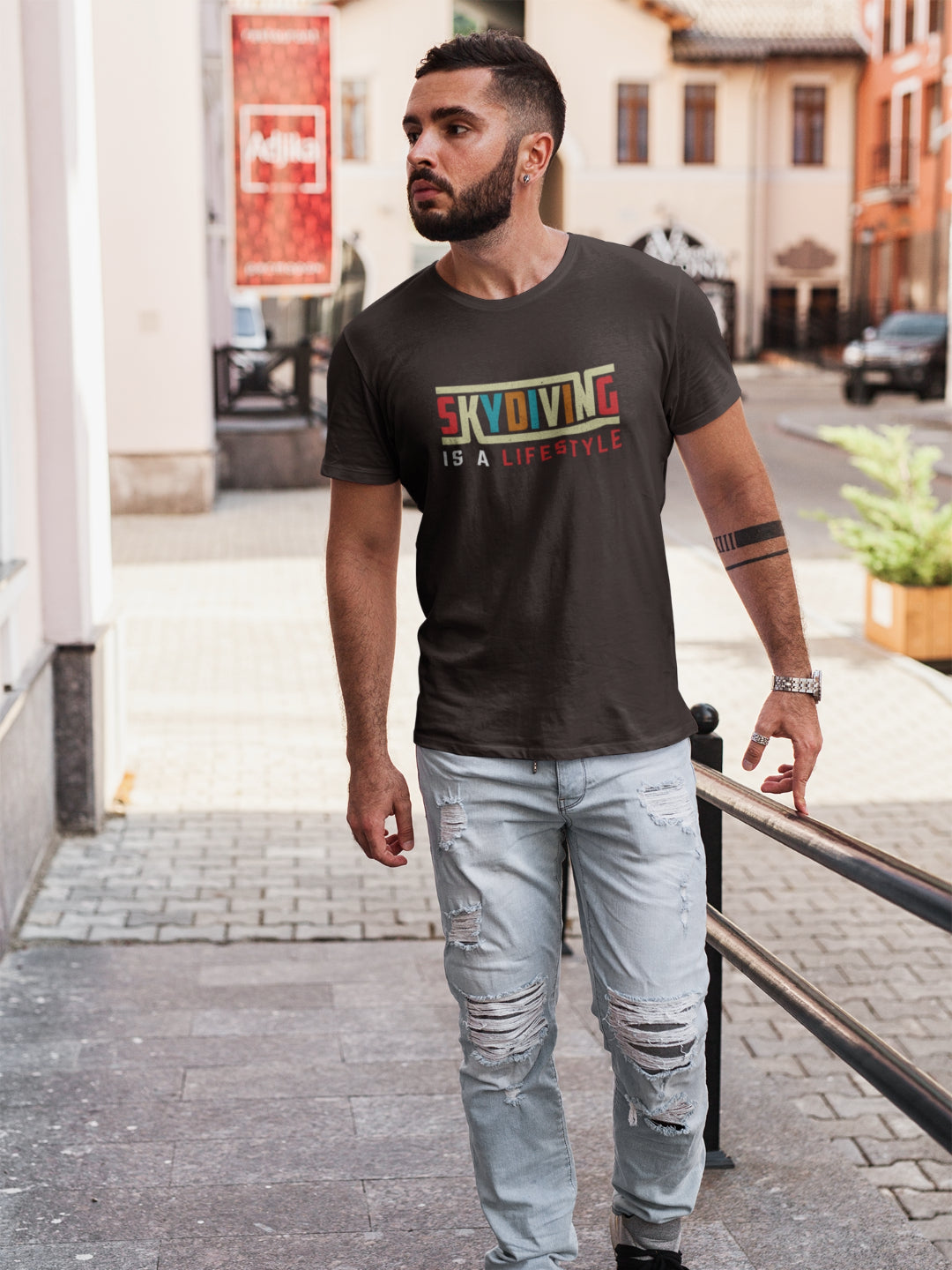 Skydiving Is A Lifestyle Men's Printed T-shirt