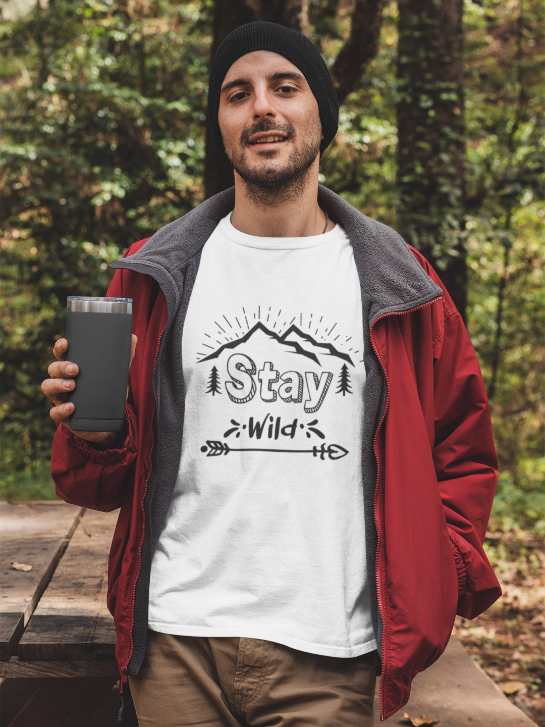 Stay Wild Men's Printed T-shirt