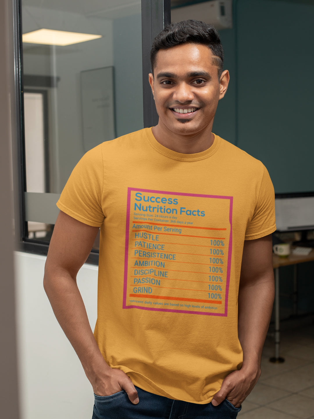 Success Nutrition Facts Men's Printed T-shirt
