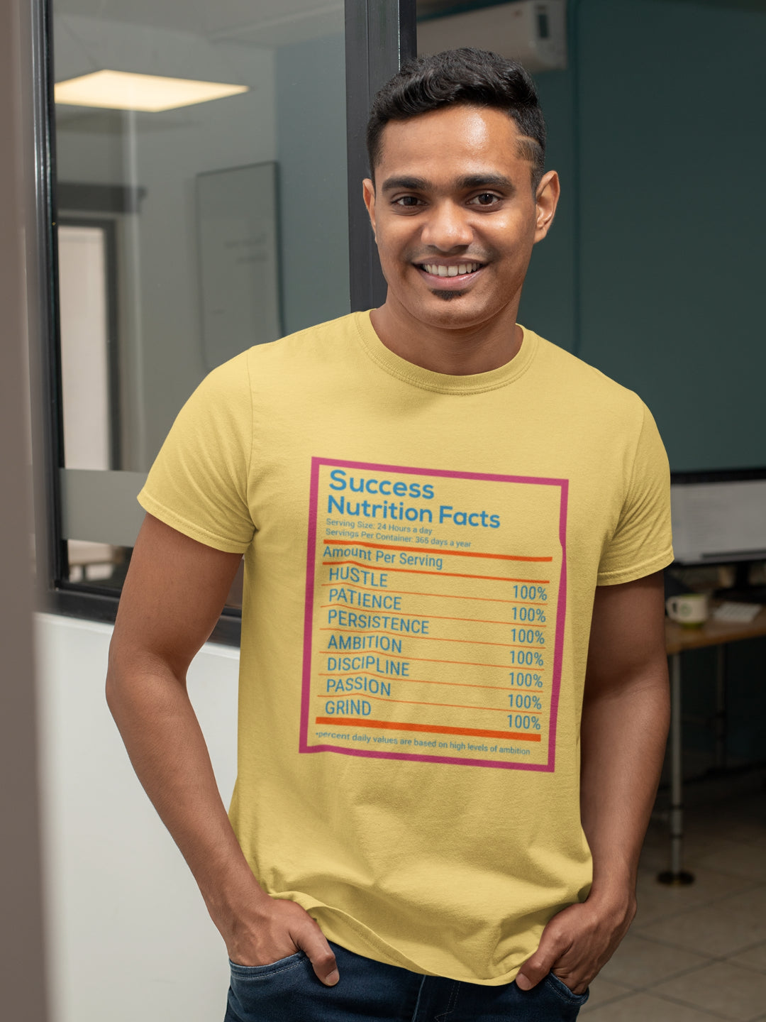 Success Nutrition Facts Men's Printed T-shirt