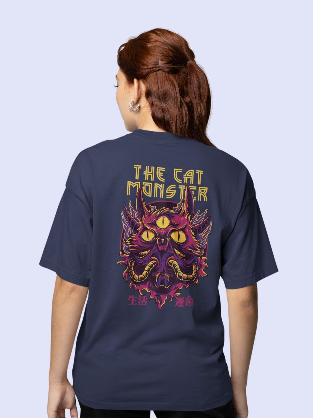 The Monster Cat Unisex Oversized Streetwear T-Shirt
