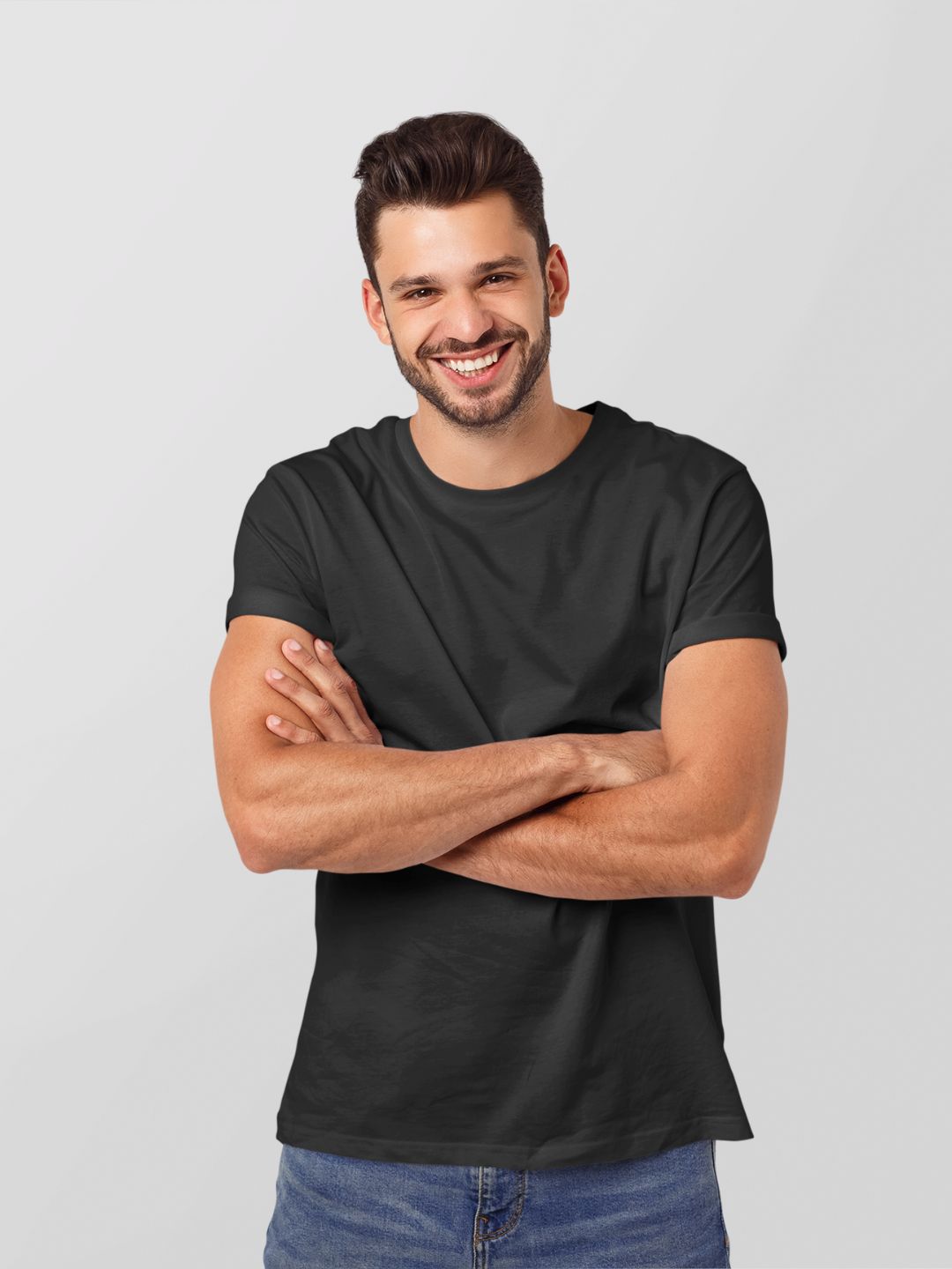 Black Unisex Plain Supima Cotton T-Shirt - 