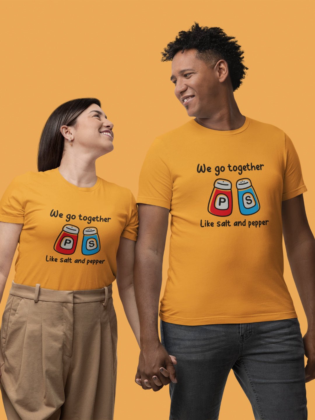 We Go Together Like Salt And Pepper Unisex Printed T-shirt - 
