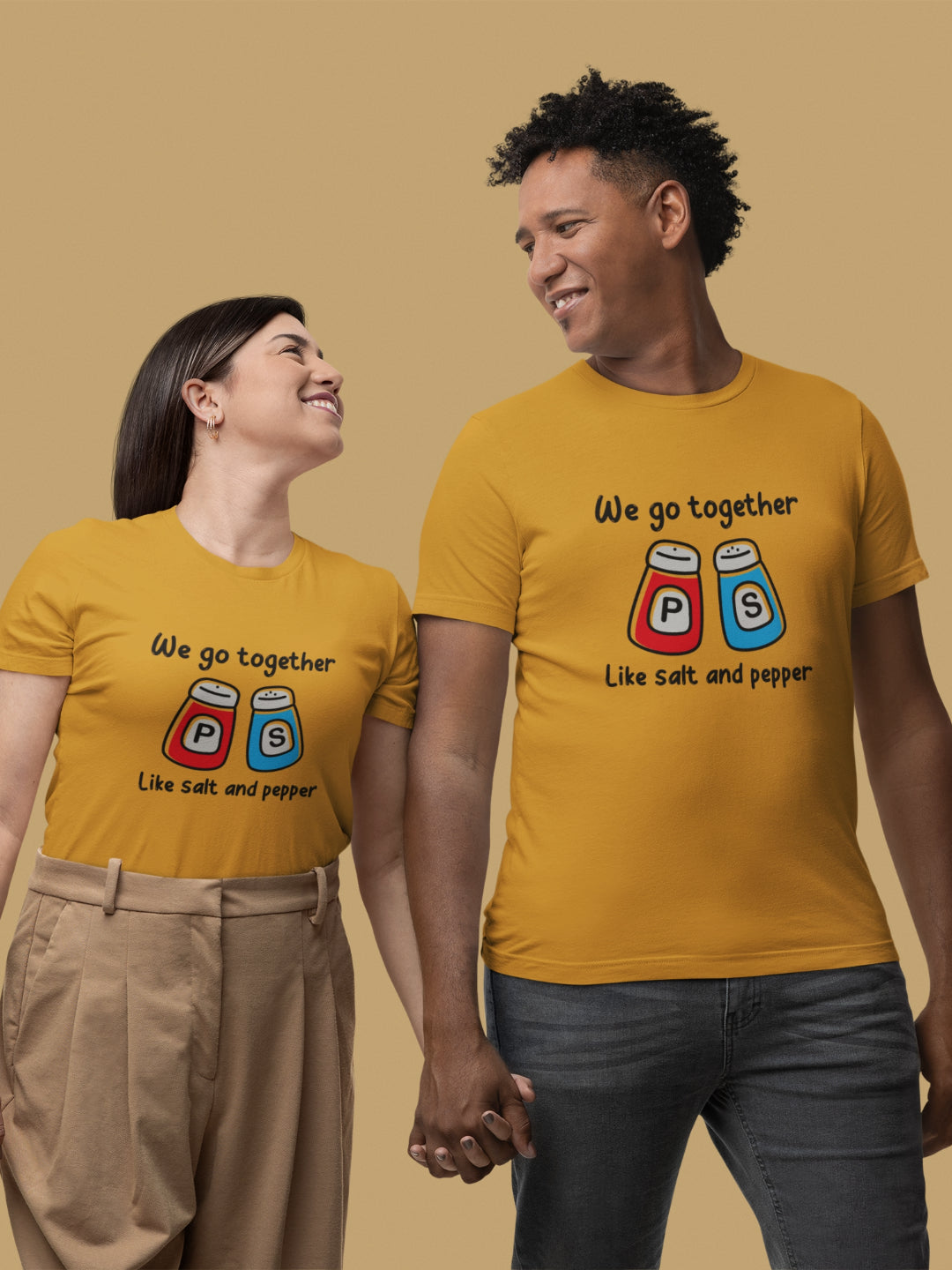 We Go Together Like Salt And Pepper Unisex Printed T-shirt