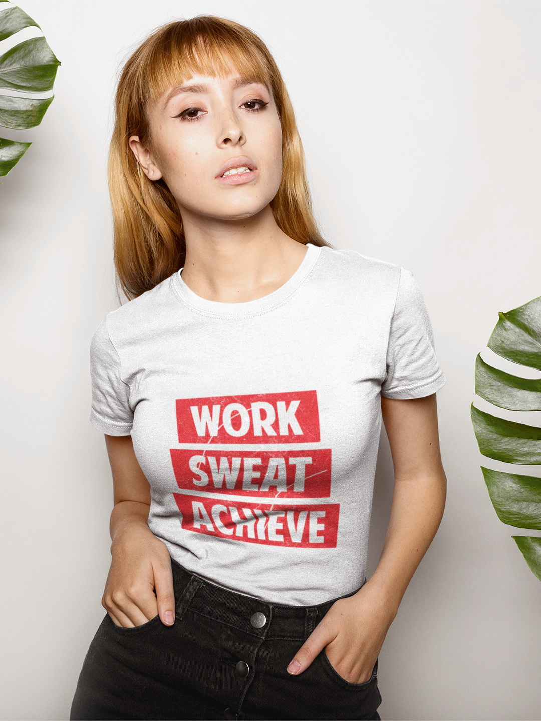 Work Sweat Achieve Women's Printed T-shirt