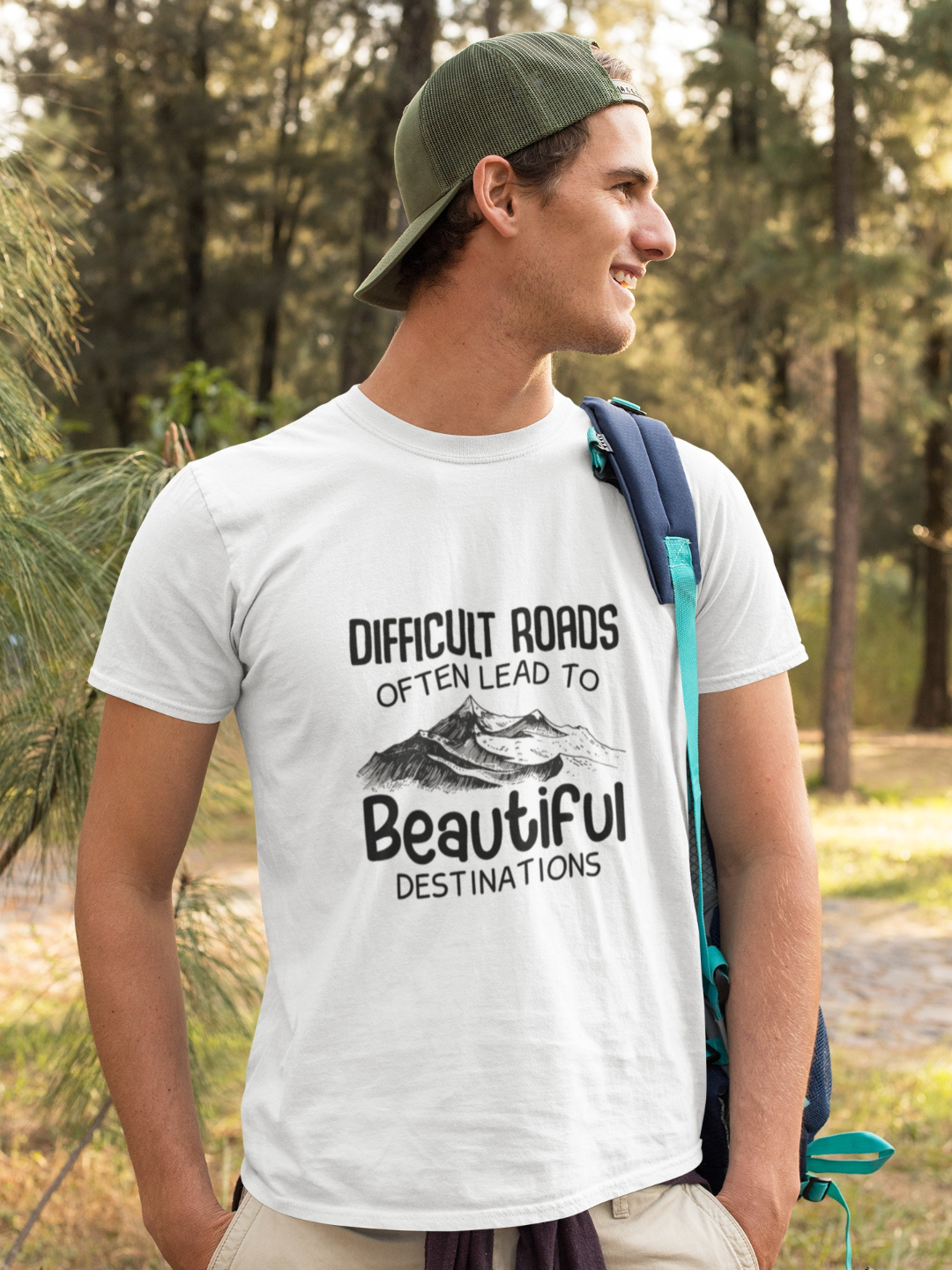 Difficult Roads Often Lead To Beautiful Destinations Men's Printed T-shirt