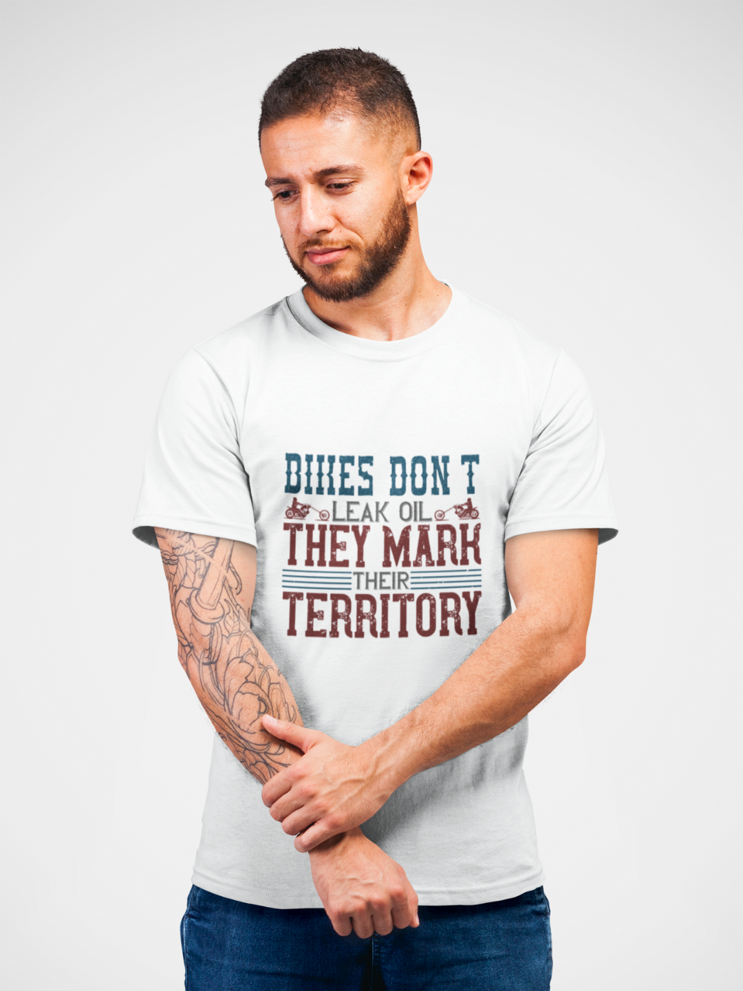 Bikes Don't Leak Oil They Mark Their Territory Men's Printed T-shirt