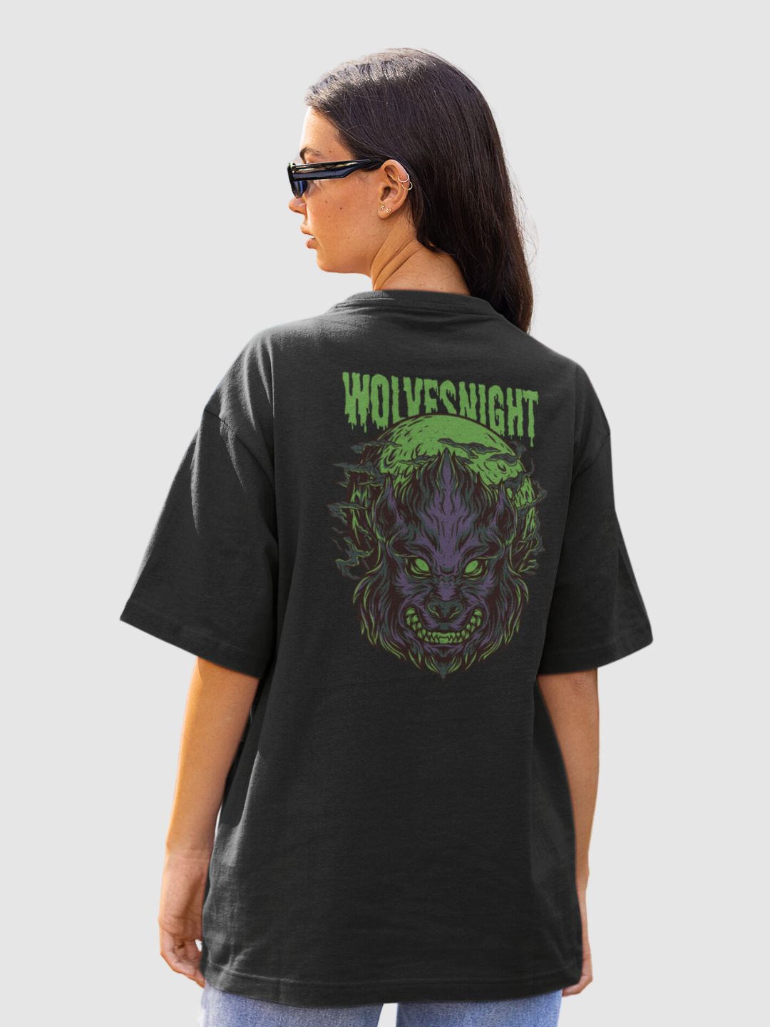 Wolves Night Unisex Oversized Streetwear T-Shirt - 