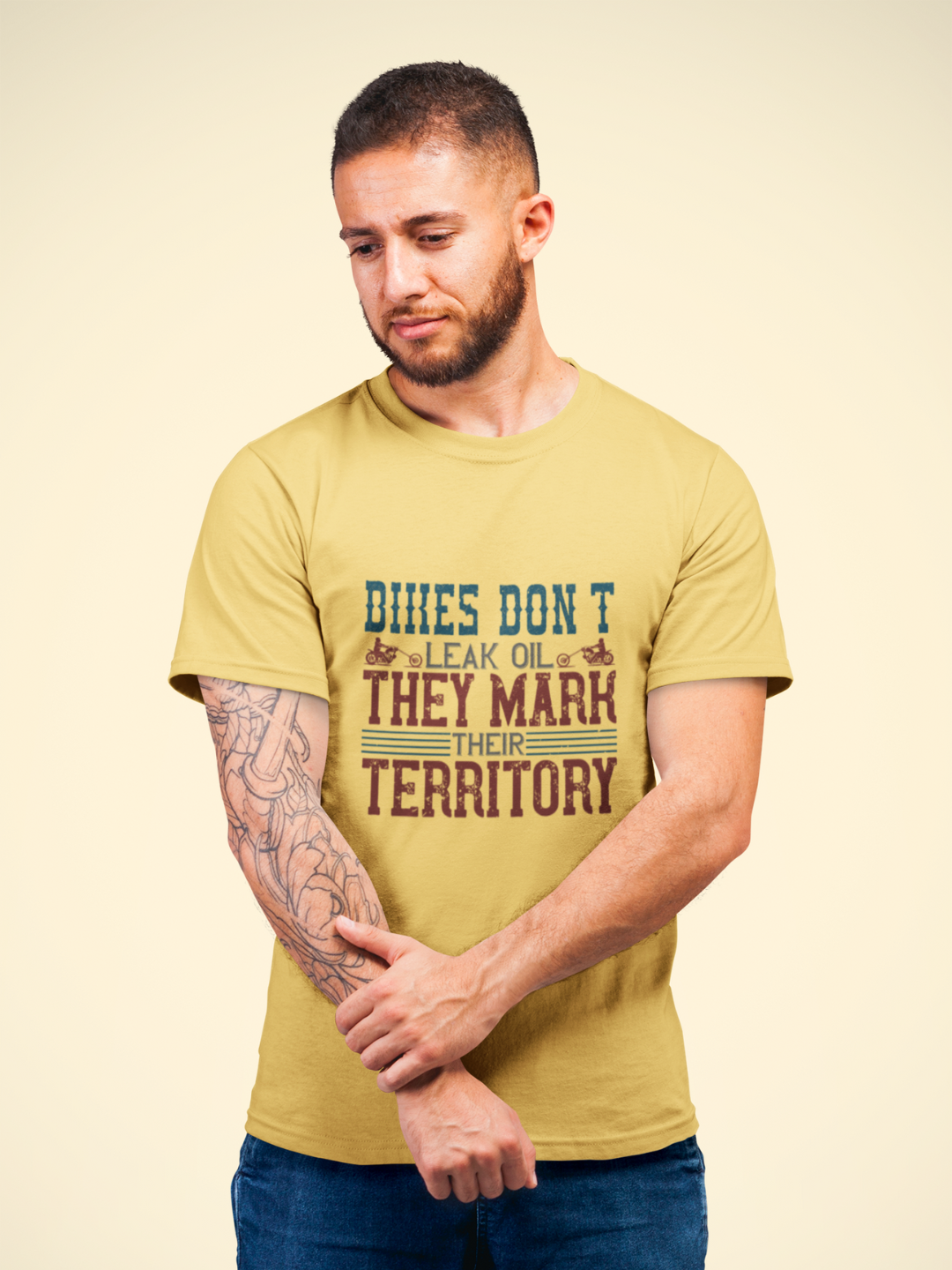 Bikes Don't Leak Oil They Mark Their Territory Men's Printed T-shirt